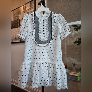 Self Portrait Hibiscus Floral Lace Girl Dress